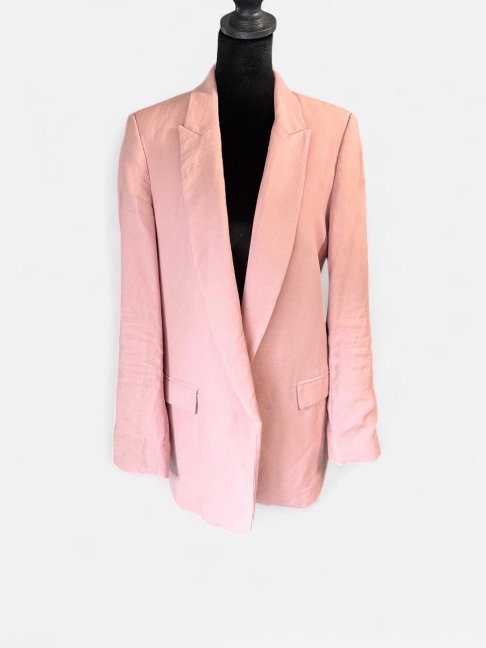 Zara Pink Open Front Longline Blazer Jacket Size M - Picture 2 of 6